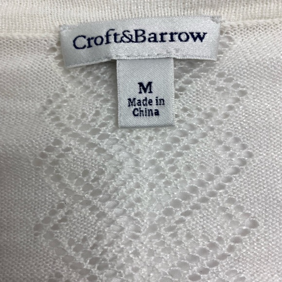 Croft & Barrow- Sweater. White. Medium. Open front . In excellent condition. - Picture 6 of 7